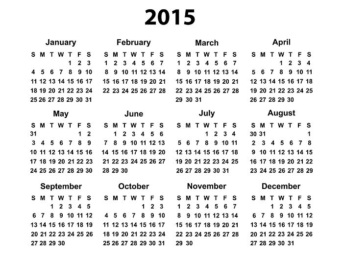 2015 schedule black n' white