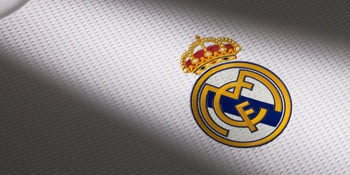 Real Madrid home jersey logo detail